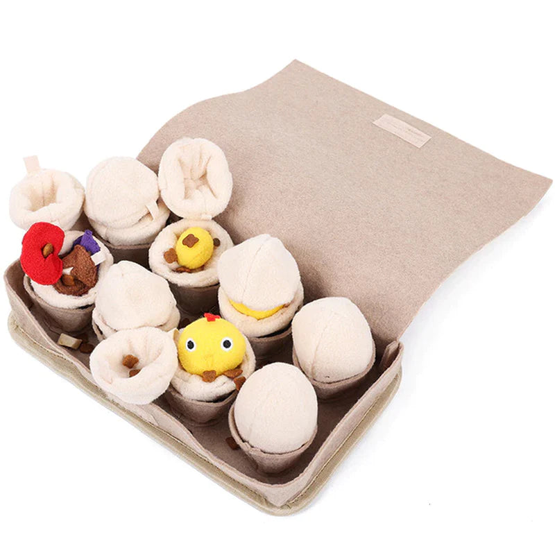 ATUBAN Snuffle Mat for Dogs Slow Feeding Mat Durable Dog Interactive Mat with Squeaky Puzzle Toys Plush Eggs Toys for Nose